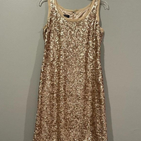 Gold sequin and silk dress - Picture 5 of 7